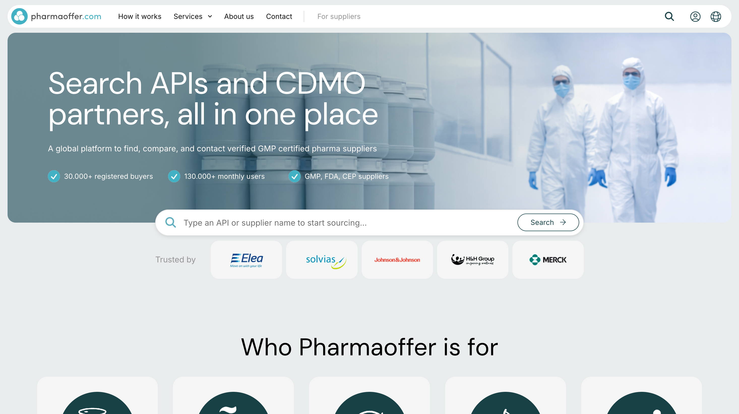 Pharmaoffer homepage screenshot